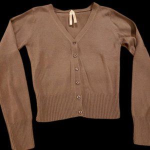 Cropped Brown Cardigan